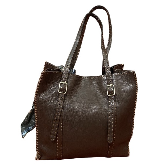 Fendi Selleria Leather Tote w/ Fendi Scarf - Picture 2 of 10